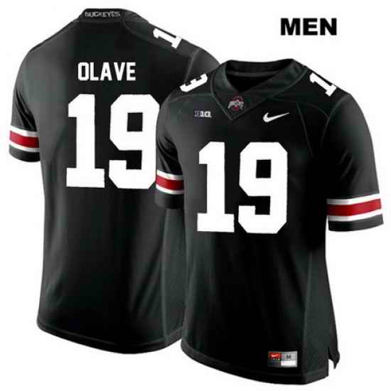 Chris Olave Nike Ohio State Buckeyes Stitched Authentic White Font Mens  19 Black College Football Jersey Jersey